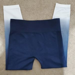 Blue ombre exercise leggings